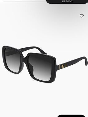 Gucci Black Square Gradient Lens Sunglasses with Gold GG Accent